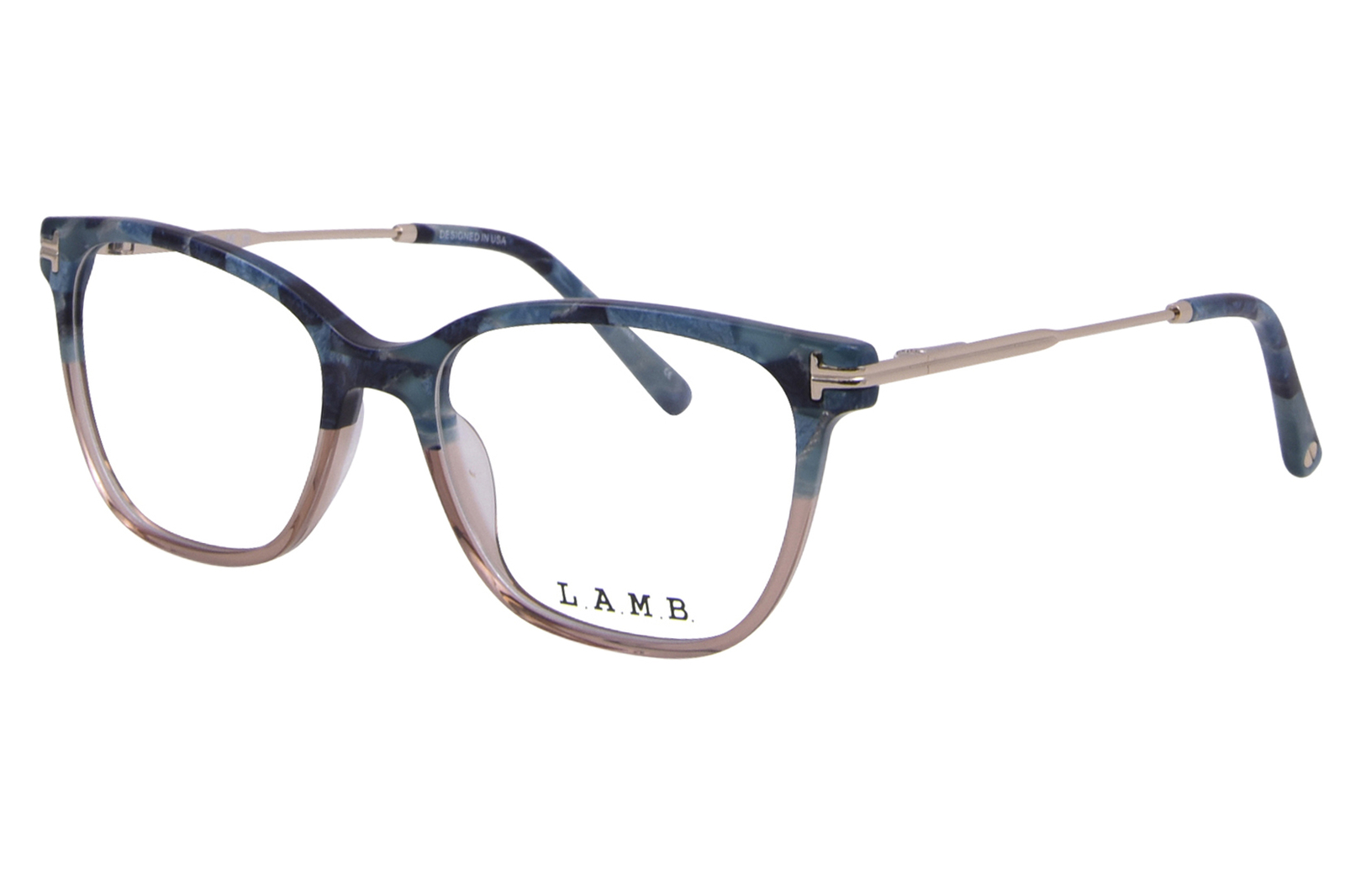 LAMB LA123 TEA Eyeglasses Womens TealGold Full Rim Square Shape 52mm 28390₽