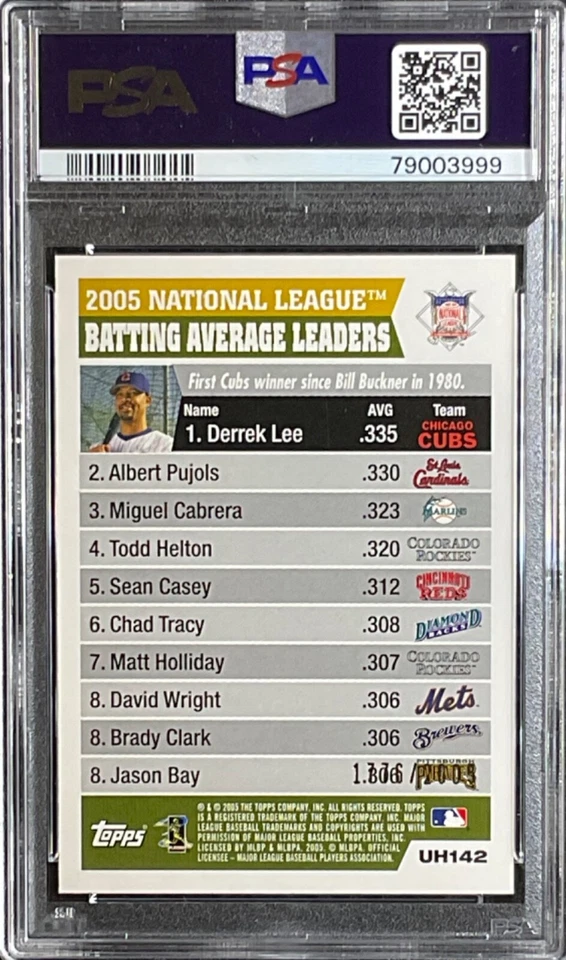 Pop 4 PSA 10 2005 Topps GOLD Albert Pujols Cabrera Lee 1776/2005 Revolution 1/1 - Image 4 of 4