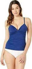 RALPH LAUREN Women's Beach Club Slimming V Neck Tankini Top sz 6 Indigo