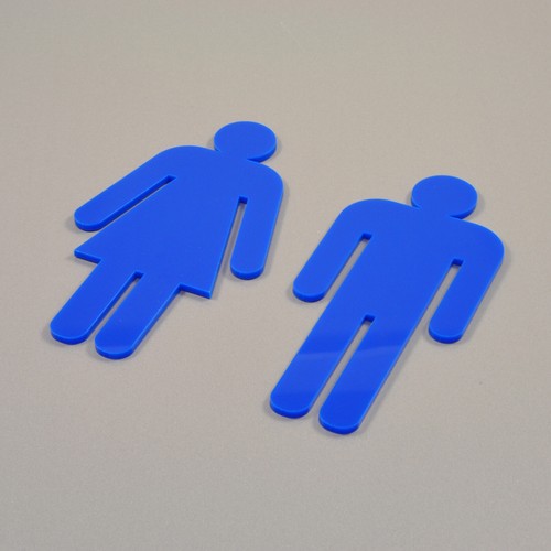 Acrylic Perspex Plastic Classic Toilet Sign - Male and Female - Self Adhesive - Picture 9 of 42