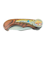 American Coin Treasures Colorized Buffalo Nickel Pocket Knife- missing one coin