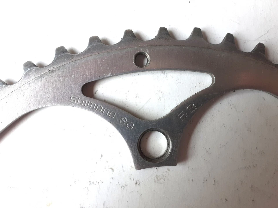 Corona SHIMANO in alluminio bici corsa denti 53 giro bulloni BCD mm 130 5 razze - Immagine 2 di 2