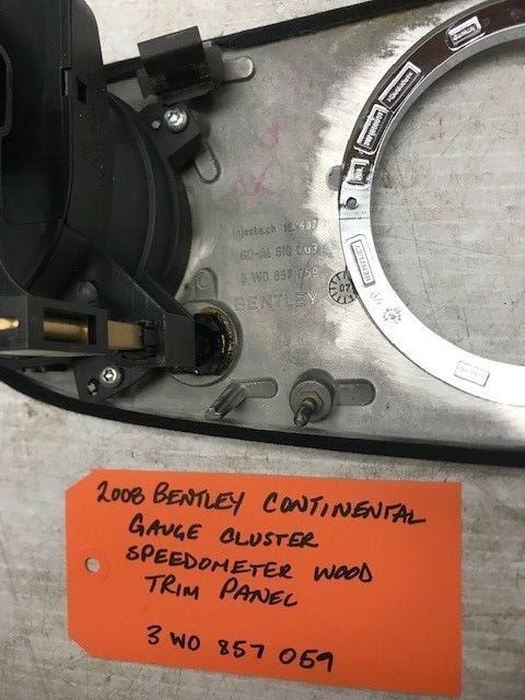 08 BENTLEY CONTINENTAL FLYING SPUR WOODGRAIN DASH SPEEDO CLUSTER TRIM 3W0857059