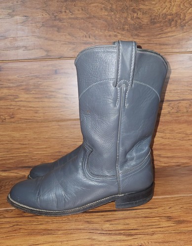 Justin Leder grau Western Cowboy mittlere Wade Stiefel Unisex Schuhe Damen 7 Herren 5 - Bild 3 von 7