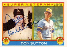 Don Sutton autographed baseball card 1983 O Pee Chee #146 Super Veteran Dodgers