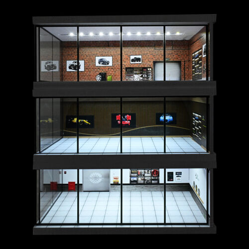 Diorama 1:64 City Car Showroom Model LED Lighting Car Garage Scene Model Display - Picture 7 of 70