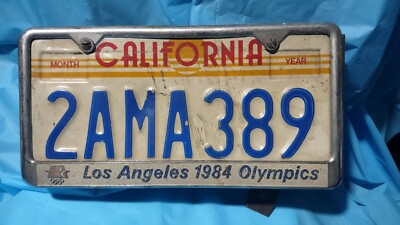Vintage California License Plate metal with los Angeles 1984
