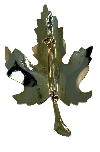 Vintage Maple Leaf Glitter Enamel Metal Brooch Fall Elf Whimsical Autumn Holiday - Picture 4 of 5