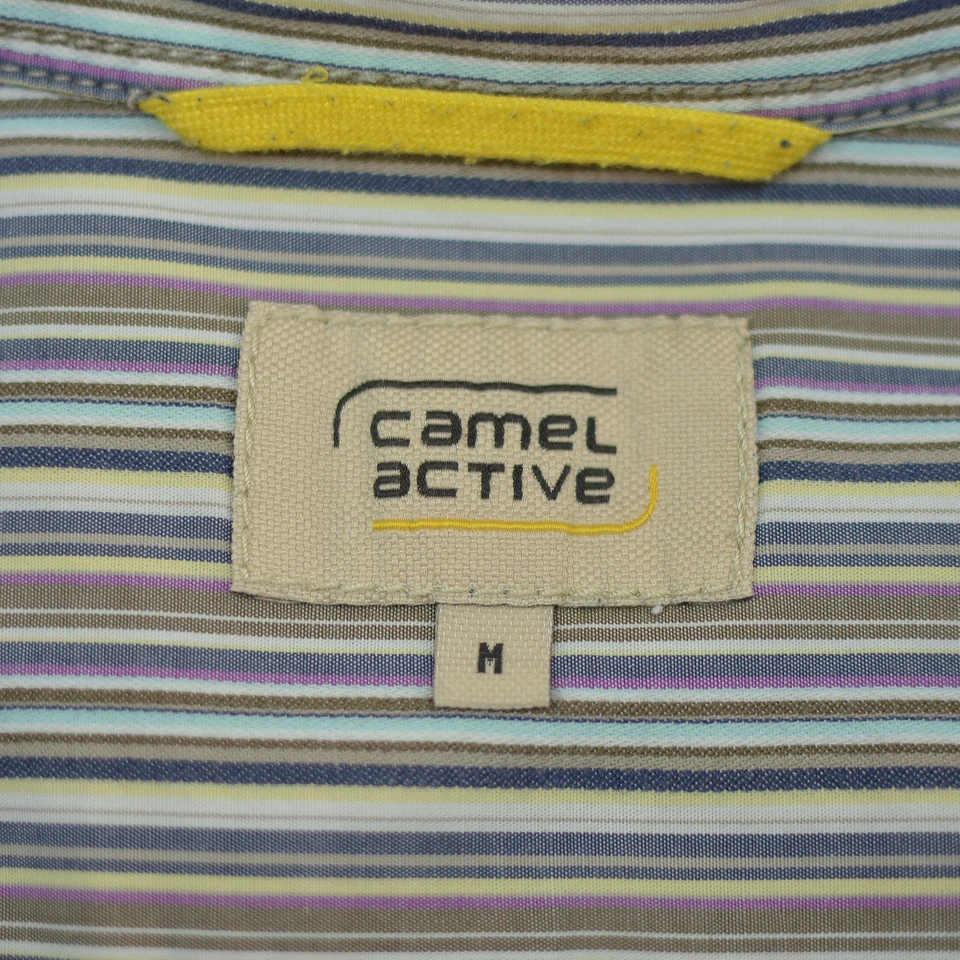 CAMEL ACTIVE Men's Casual Shirt Medium Short Sleeve Button Down Striped 1 Pocket - Image 3 of 4