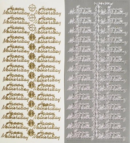 HAPPY MOTHERS DAY (Style 2) PEEL OFF STICKERS Script Flowers Mum  Mother's