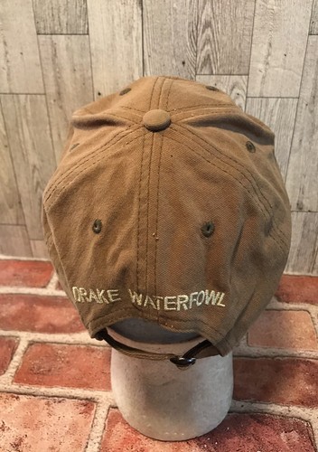 Drake Waterfowl Mens Hat Hunting Light Brown Strapback Logo Duck Cap - Picture 3 of 6