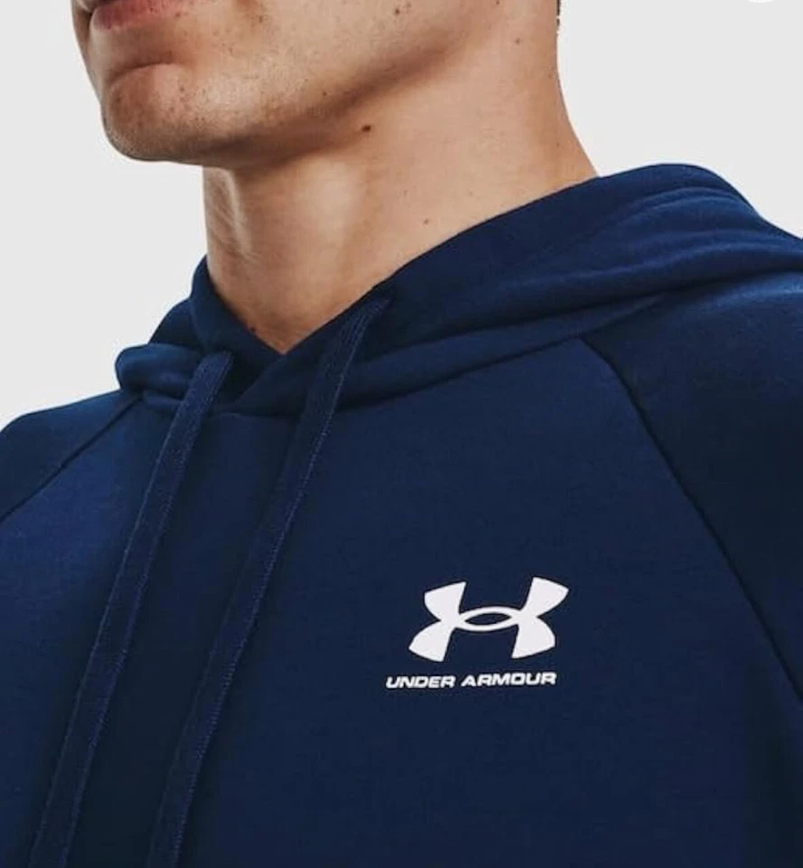 Sudadera con capucha Under Armour para hombre UA Rival polar algodón azul academia 1366723 Foto 3 de 4