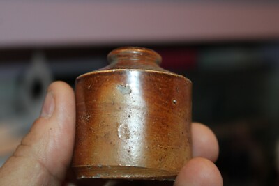 Antique, 2'', Round, Salt Glazed, Penny, Ink Well, Item # A - 4880