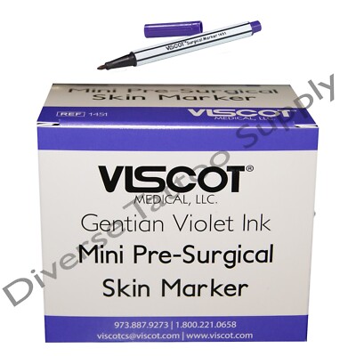 100 VISCOT Skin Scribe Surgical Dermal Pen Ink Tattoo Piercing Mini Marker