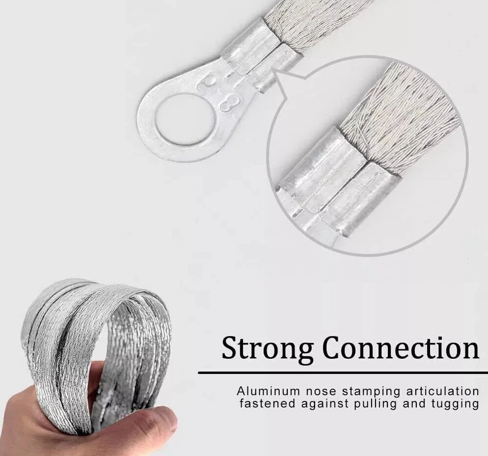 Kit de correa de tierra automotriz universal plana trenzada 6 piezas 10"x 1/2" 4 piezas 13"x 1/2" Foto 4 de 4