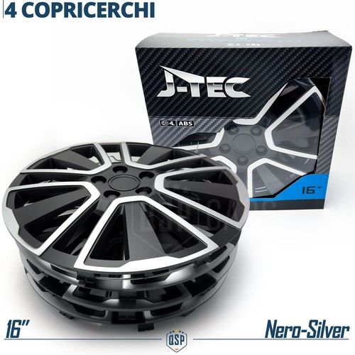 4 Copricerchi per Ford Ranger 2 T5 16'' Coppette 15 Razze Silver Nere MADE IN EU - Foto 4 di 13