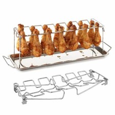 Chicken Wing Leg Rack Grill Holder Stand For BBQ Party Cooking Stainless Steel