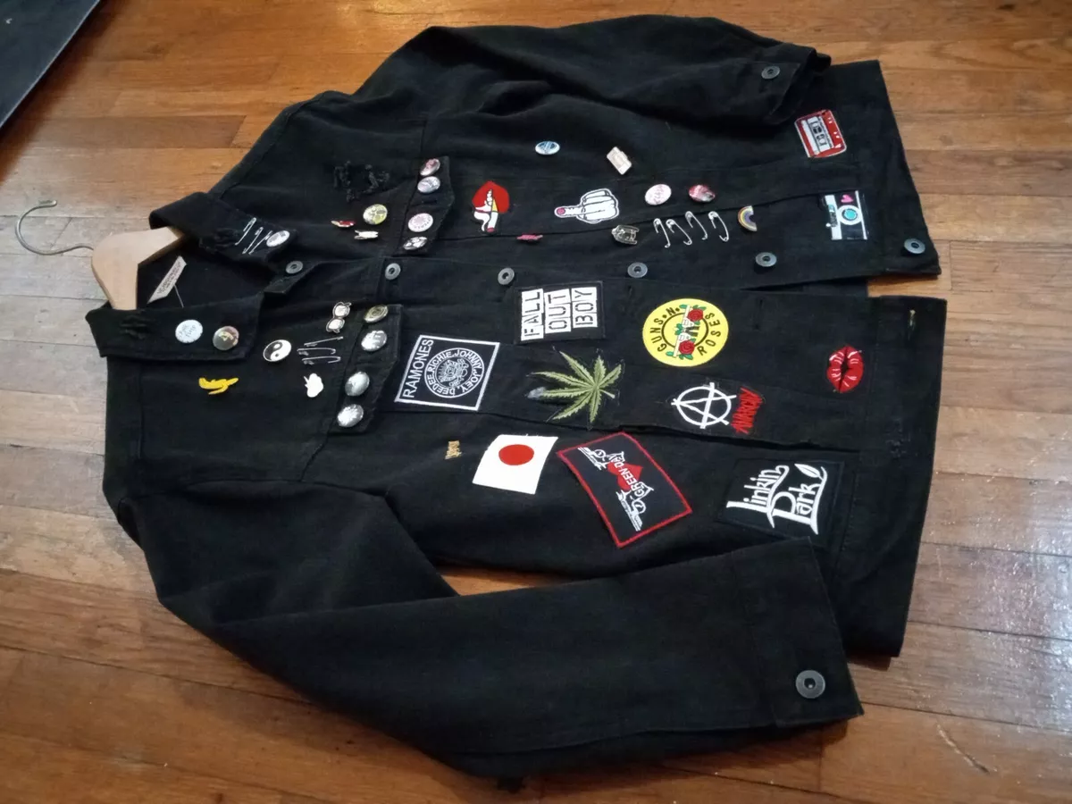 Black denim cheap battle jacket