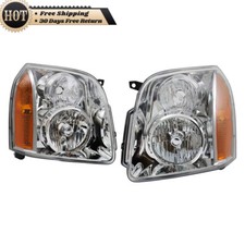 Silscvtt Headlights Headlamps Chrome Amber For Gmc Yukon Xl 1500 2500 2007-2014 Silscvtt Headlights Headlamps Chrome Amber For Gmc Yukon Xl 1500 2500 2007-2014