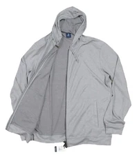 Johnnie-O Men's Light Gray Barry Textured Full Zip Hoodie