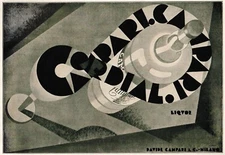 ADVERTISEMENT 1932 CAMPARI LIQUOR CORDIAL NICOLAY DIULGHEROFF INFINITE FUTURISM