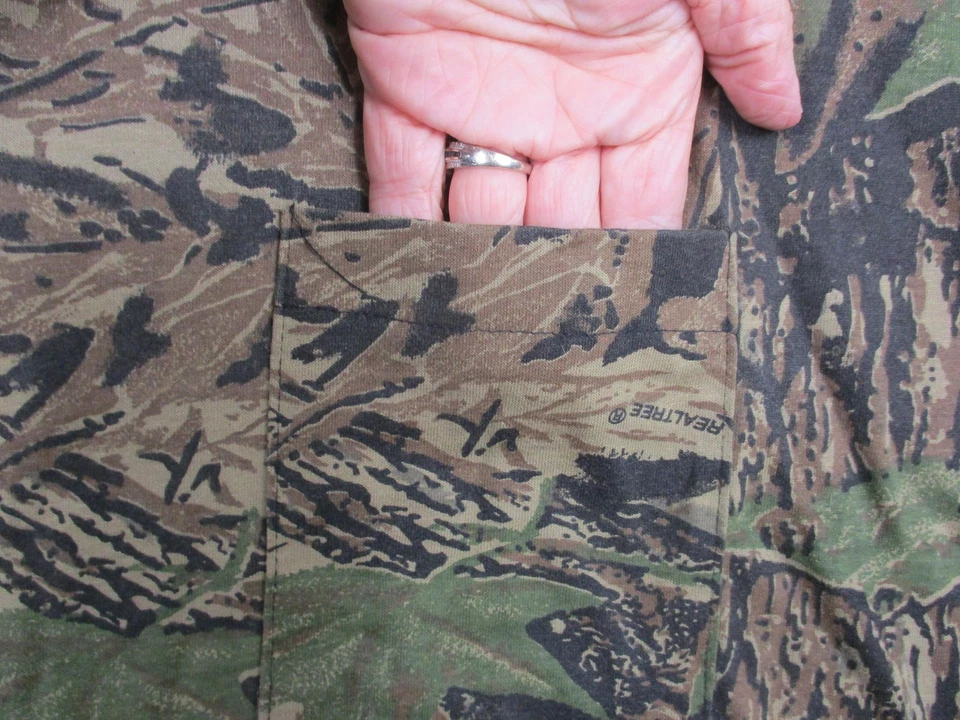 Camisa Realtree De Colección Para Hombres Grande Camuflaje Maderas Duras Bolsillo Caza Exterior Foto 3 de 4