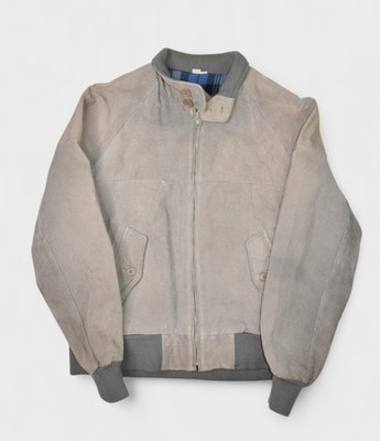Vitnage New Order Jacket Mens Medium Grey Suede Leather Bomber Bike Lined