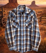 Levi  s Vintage Pearl Snap Plaid Western Button Down Shirt Medium
