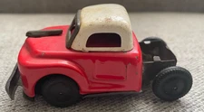 Shioji & Co. SSS JAPAN  TIN FRICTION TOY TRUCK RED & WHITE CAB