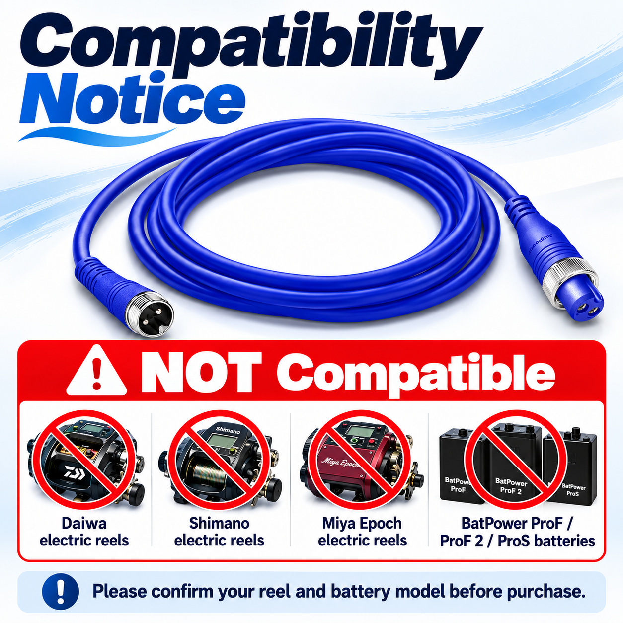 BatPower 11.5FT/3.5M Power Air Cord for ProK Banax Kaigen Electric Reel ...