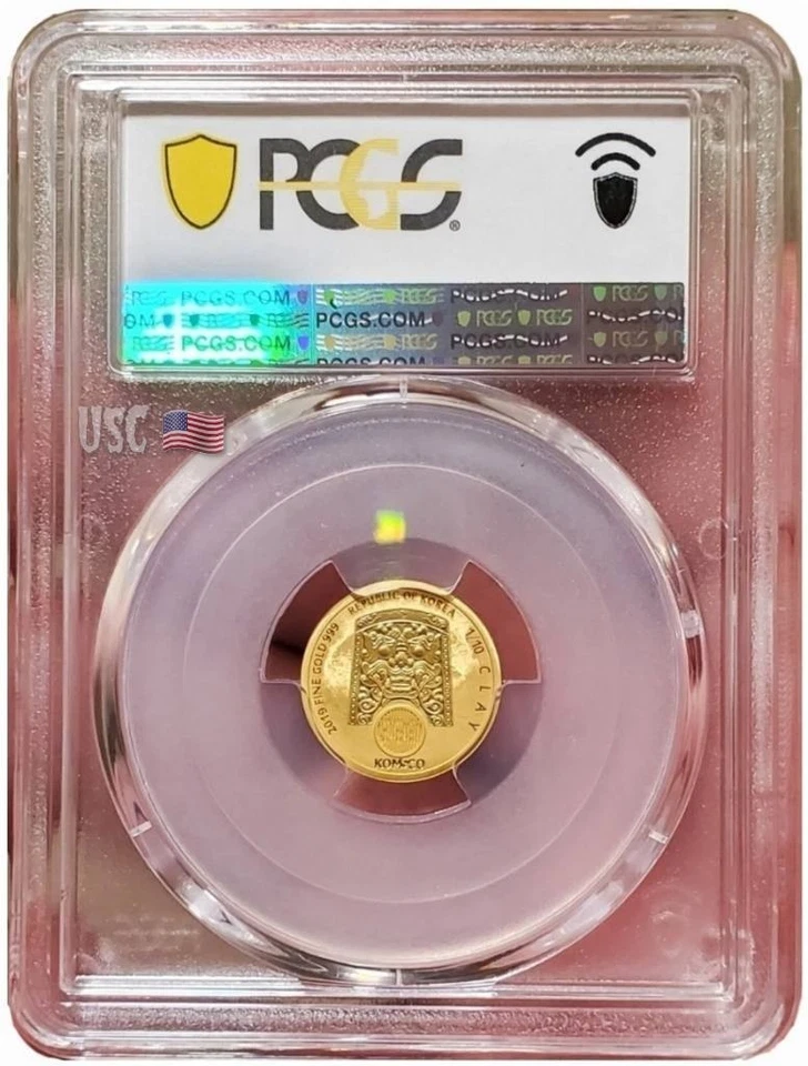 2019 1/10 Oz GOLD South Korea CHIWOO CHEONWANG PCGS MS69 Gold Shield Label Medal - Image 2 of 4