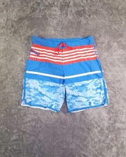 Vineyard Vines Sz 36 Performance Palms Electric Blue Red Swim Board Shorts Mens