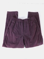 Banana Republic Dress Pants Womens 10 Purple Twill Pull On Elastic Waist Stretch