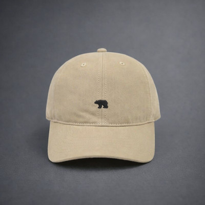 Unisex Classic Hat Minimal Bear Logo Baseball Cap Adjustable Premium Cotton Caps