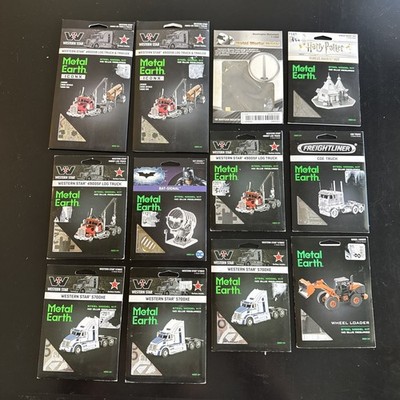 Metal Earth 3d Model Kits Fascinations Trucks DIY 3d  Lot of 12 New In Box Iconx