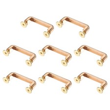 8-Pack 34mm x 6mm Alloy Right Angle Arch Bridge Buckles for Bag Light Gold 