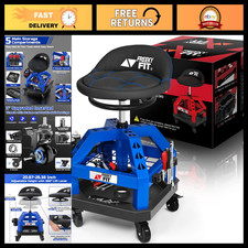 Adjustable Rolling Shop Stool With Tool Tray 360 Swivel Heavy Duty 330 Lbs C