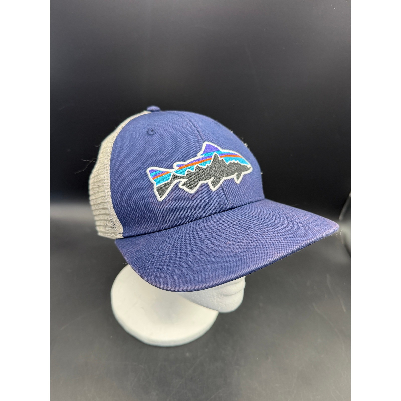 Cap Blue Gray Adjustable Snapback Mesh