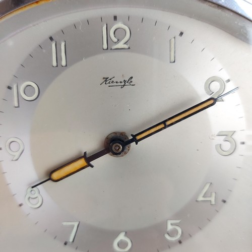 Vintage Kienzle Art Deco Chrome Mantel Clock Mechanical Germany 1930s - READ! - Picture 7 of 11