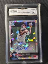 2018 Bowman Chrome Cracked Ice Autograph Eric Pardinho RC Auto /100 GMA 10