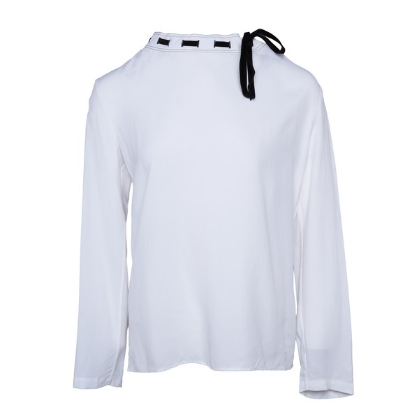 Sandro Paris Bluse E11535H Weiß Viskose Gr. 34 Xs Damen Langarm Hemdbluse Weiß-image