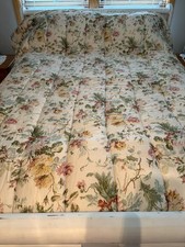 VTG Ralph Lauren Wentworth Floral Comforter Cotton Sateen Cottagecore F/Queen