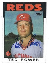 Autographed Signed TED POWER Cincinnati Reds 1986 Topps Card #108 w/COA