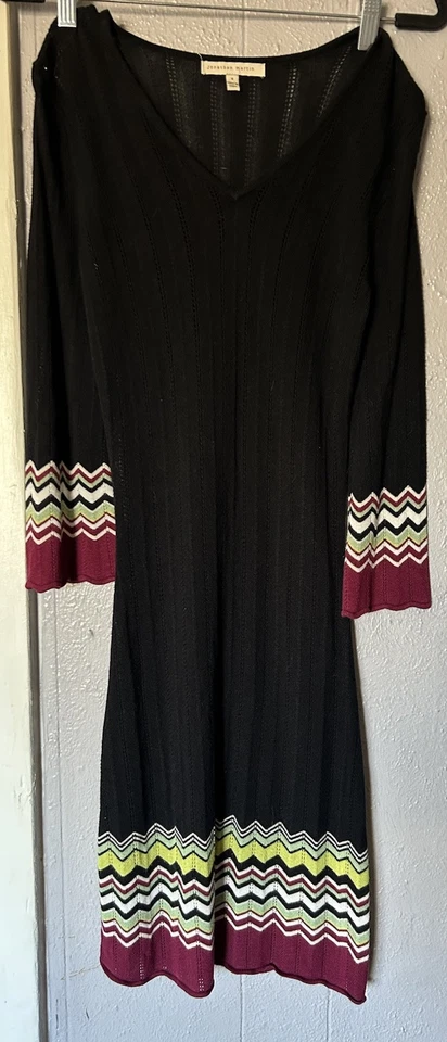 Винтажное женское платье-шеврон Jonathan Martin Y2K 90-е с расклешенными рукавами богемное хиппи - Изображение 3 из 4