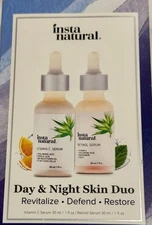New Insta Natural Day & Night Duo Bundle Vitamin C Serum & Retinol Serum Rare