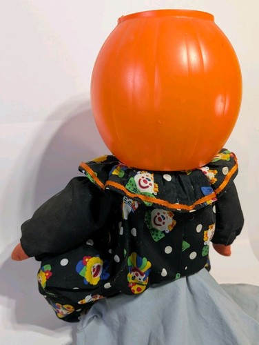 Halloween Candy Bowl Trick or Treat Plüsch Jack Laterne Clown Kürbis Figur Vintage - Bild 4 von 4