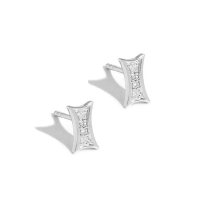 Ohrstecker 950 Platin 0,10 ct. echter Diamant 8 mm konkav feiner Schmuck