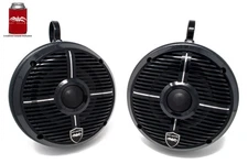 Wet Sounds REVO 6-XWB Black 6.5" Marine LED Speakers and Black Towers