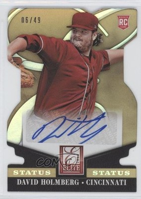 2014 Panini Donruss Status Gold Die-Cut 6/49 David Holmberg Rookie Auto RC 1l5