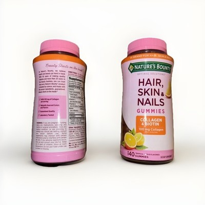 2 Pack Nature's Bounty Hair Skin & Nails Gummies 80 Ct | Biotin + Collagen 09/26
